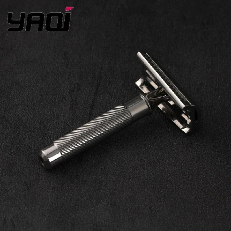 Yaqi Slant 37 Stainless Steel Safety Razor with Precision Blade Angle for Close Shave and Smooth Skin