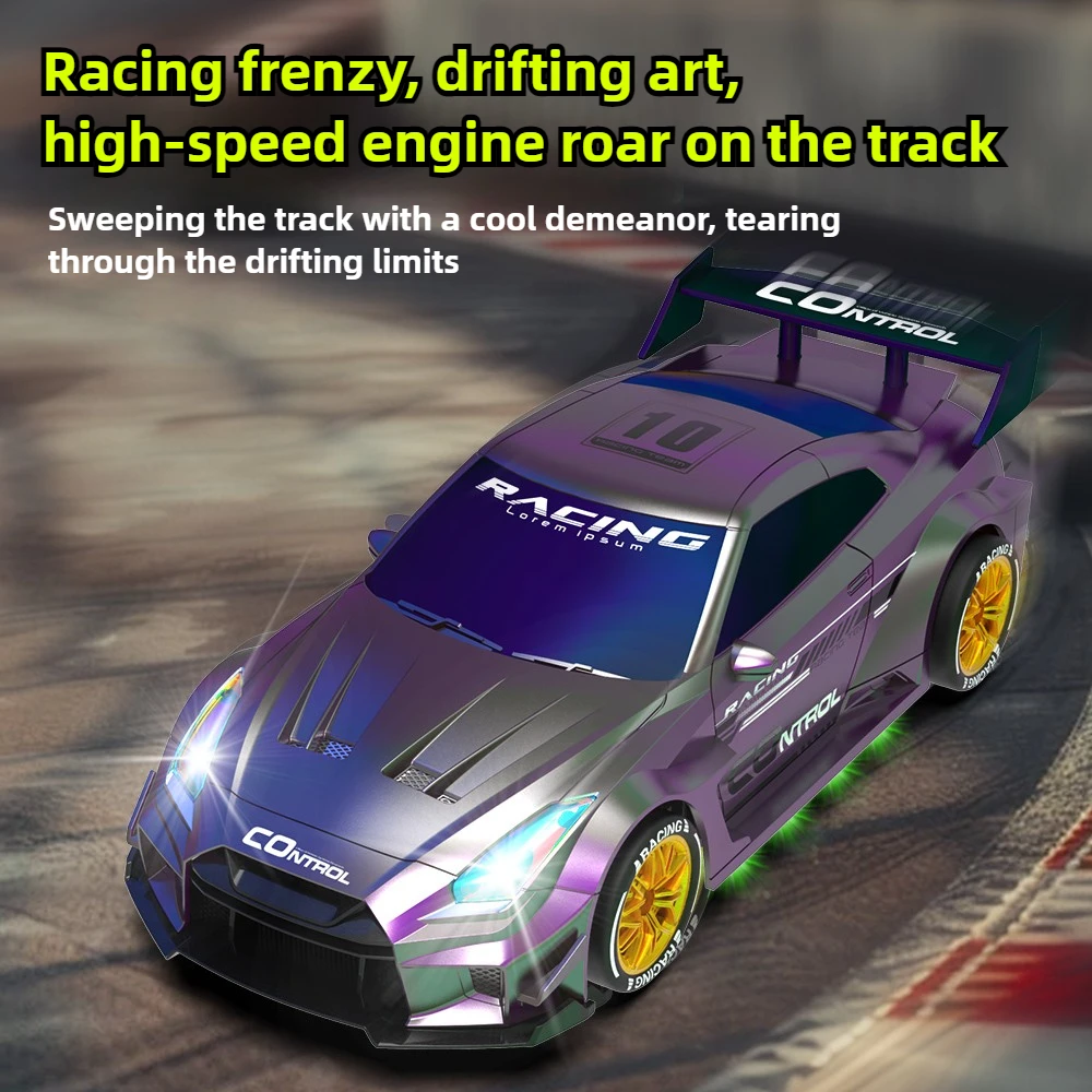 Modelo de coche RC Coche de carreras de deriva simulado con tracción en las cuatro ruedas pintado con aerosol brillante 2. Modelo de coche RC de carreras 4G con juguetes ligeros