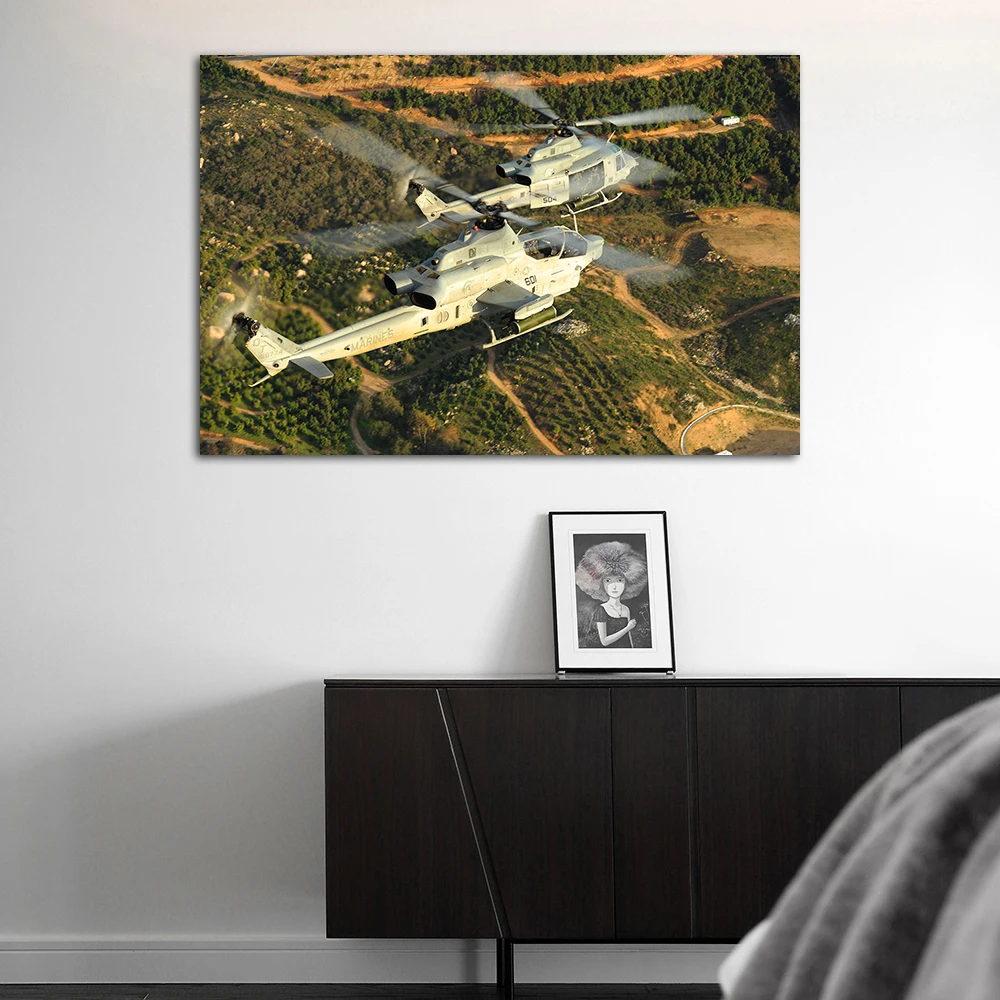 Bell AH-1Z Viper Attack Helicopter Picture Modern Wall Art Room Decor Poster Canvas Print Paintings No Frame