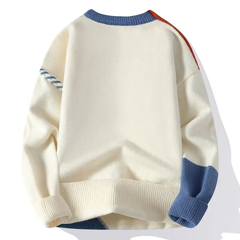 Warme Dikke Heren Gebreide Trui Nieuw In Fleeced Koreaanse Mode Vintage Pullovers Mannelijke Top Hoge Kwaliteit Esthetische Stijl Y 2K Gebreide Kleding