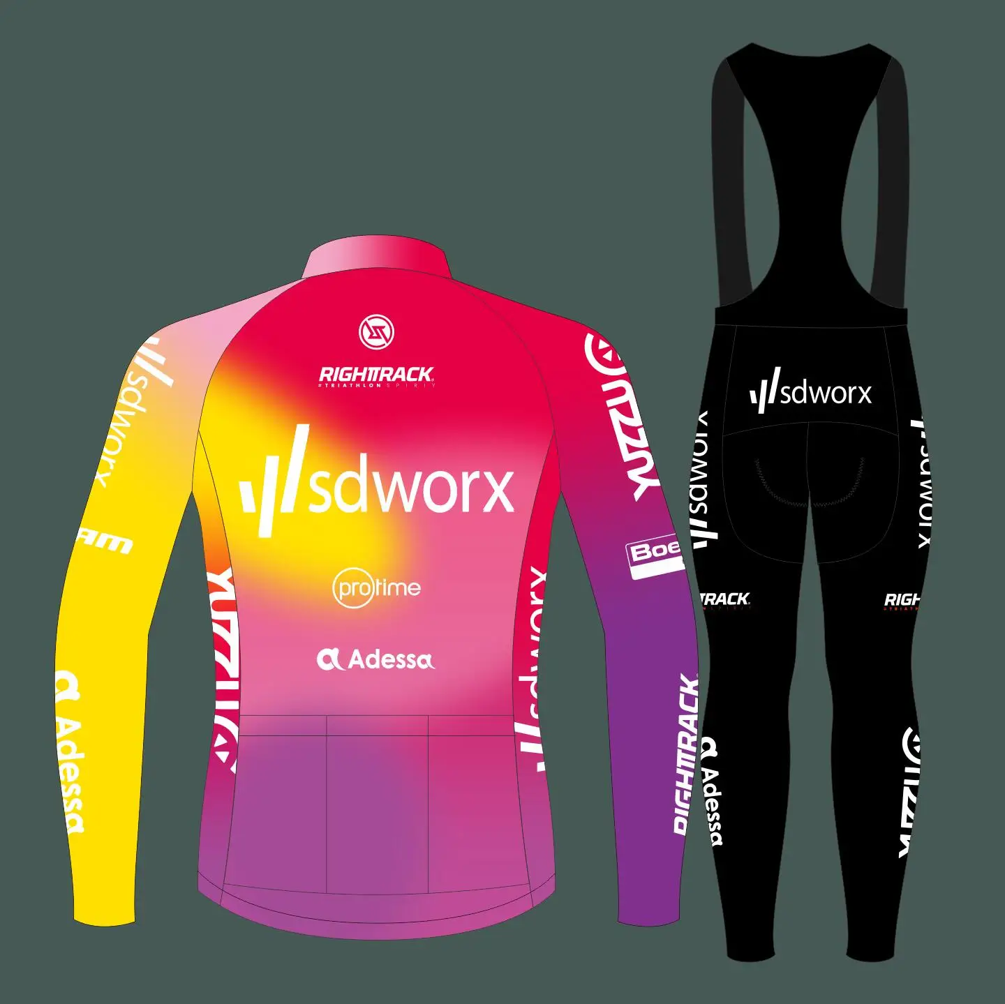 RT SDWORX Cycling Jerseys Spring Autumn Winter Long Sleeve Suit Colorful Cycl Clothing Outdoor Road Bike Apparel