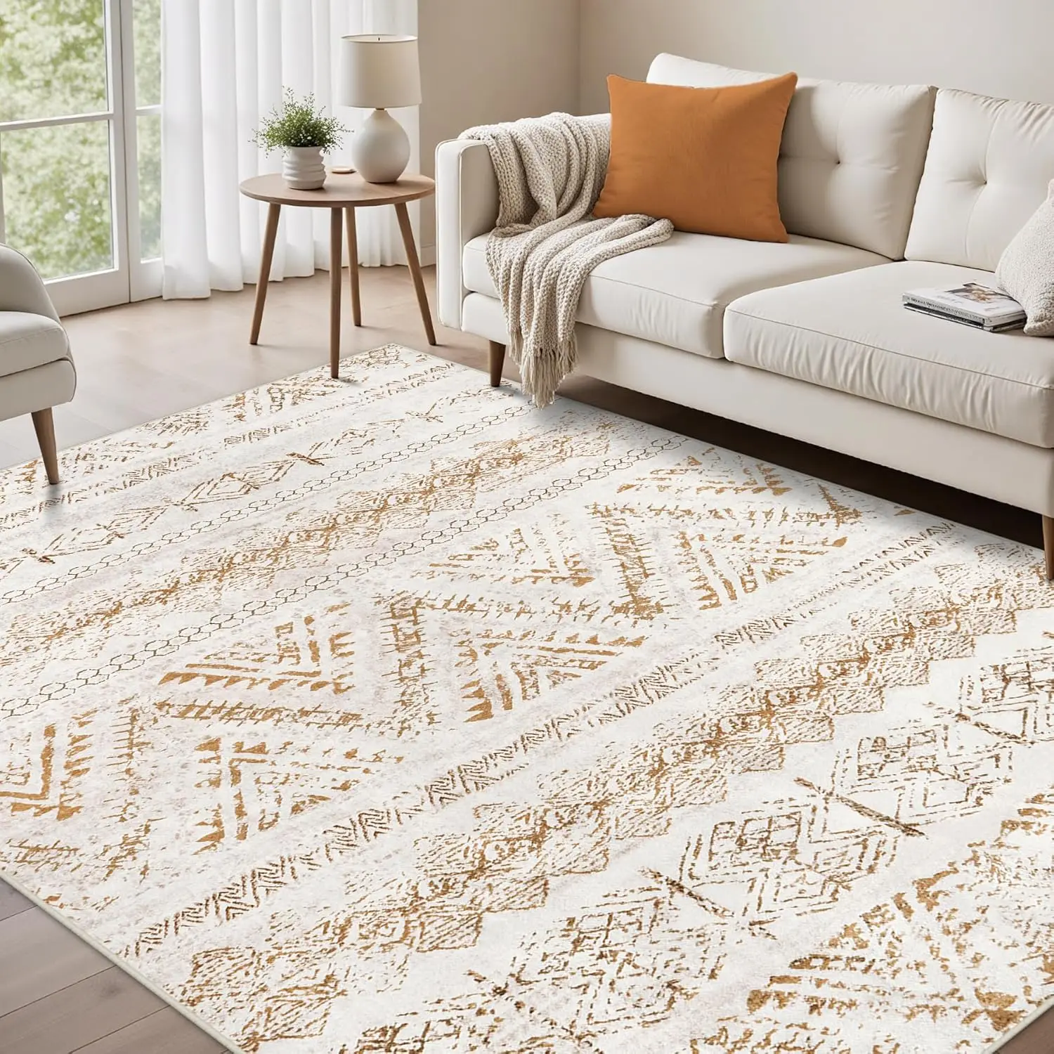 

Large Moroccan Soft Fluffy Geometric Washable Bedroom Rugs Dining Room Home Office Nursery Low Pile Decor Under Kitchen Table