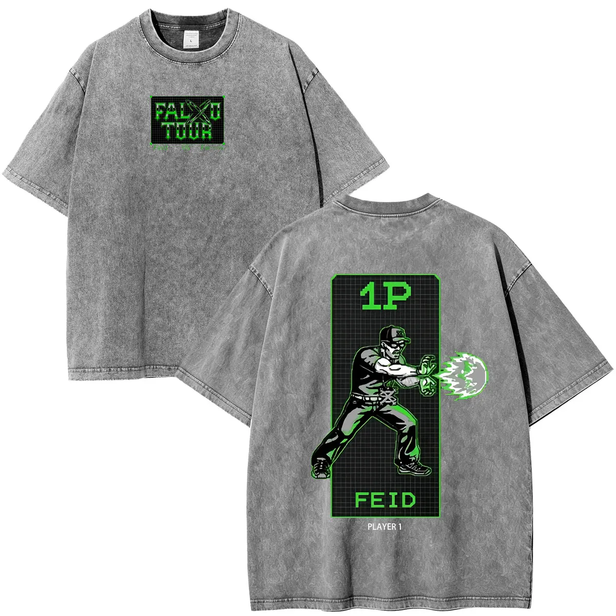 Rapper Feid Ferxxo Falxxo Tour 2026 Merch Vintage Washed T Shirts Men's Women Clothing High Quality Casual Short Sleeve T-shirt