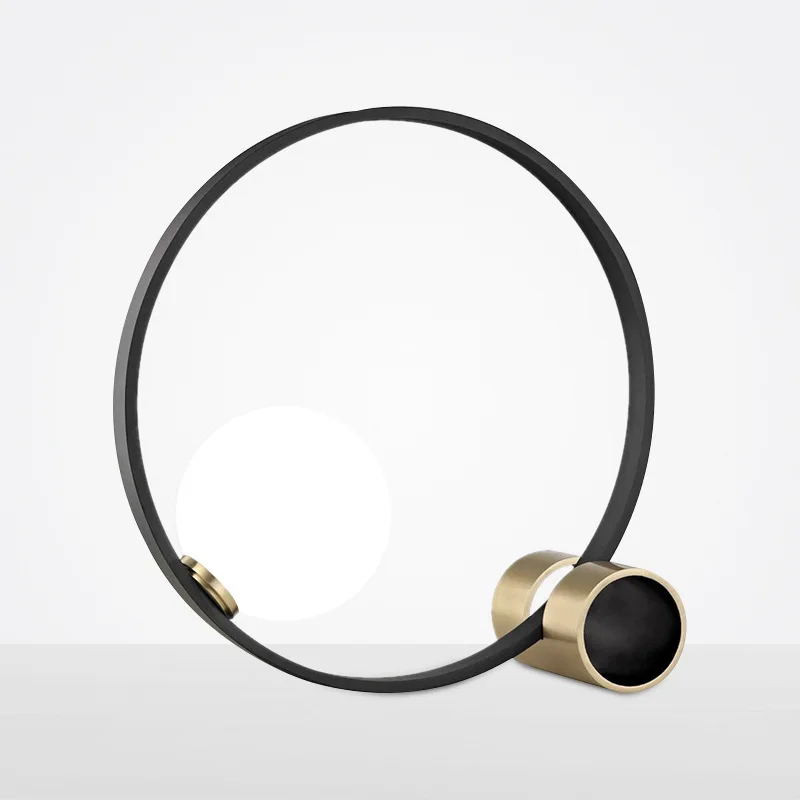 

Postmodern light luxury creative glass ball living room art bedside bedroom office model room wrought iron decorative desk lamp