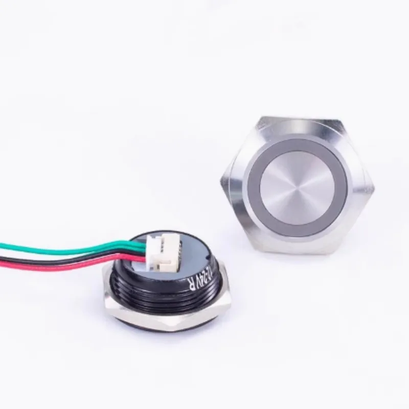16/19/22mm Ultra Short LED Light Switch 12V 24V Momentary Self Reset Waterproof Metal Push Button Switch With Wire