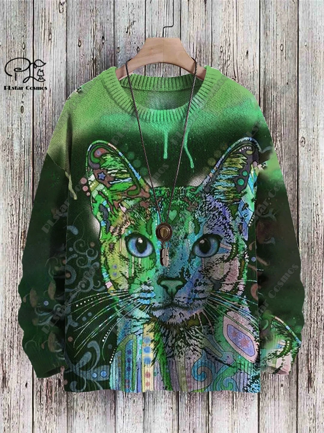 New Animal Series 3D Printing Retro Cute Cat Art Print Authentic Ugly Sweater Winter Casual Unisex Sweater M-2