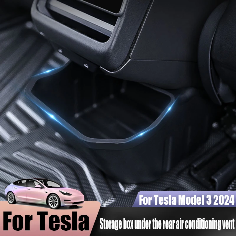 

For Tesla Model 3 2024 tpe material storage box under the rear air conditioning vent for automotive interior accessories