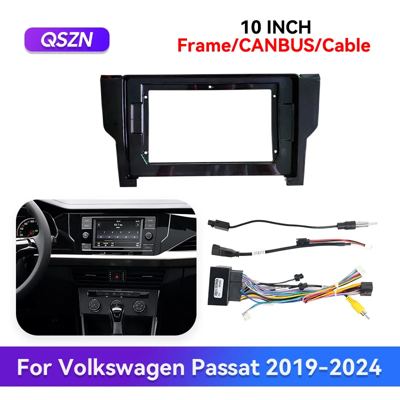 

QSZN Panel Power Wiring Harness For Volkswagen Passat 2019-2024 10inch Car Android Radio Stereo Player Frame Dashboard Faceplate