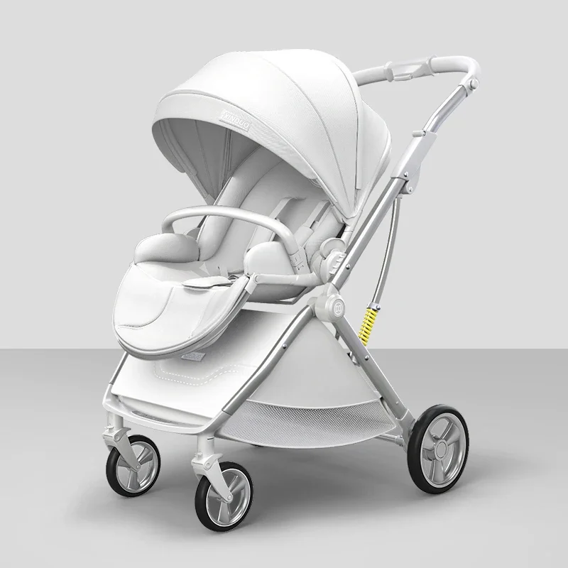 Luxurious Light High Landscape Baby Stroller Egg-shaped Seat for Newborn One Hand Recline Pushchair Pram Compact Size