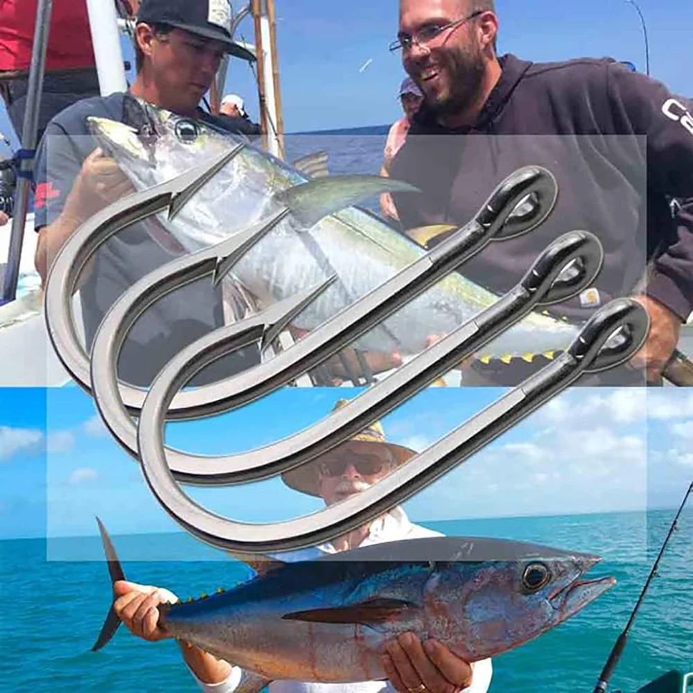 20Pcs 7732 Stainless Steel shark Fishing Hooks Big Game fishing accessories Tuna fish hooks size 4/0-12/0