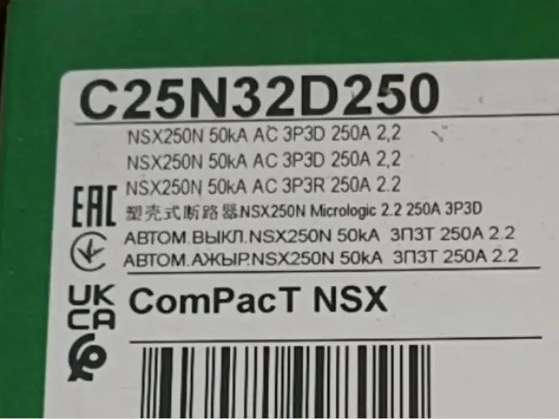 

Новый оригинальный автоматический выключатель C25N32D250. Быстрая доставка.