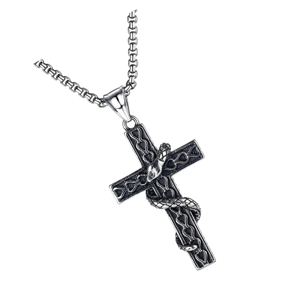 

Titanium Steel Cross Pendant Gift Necklace Necklace Pendant Elegant Men Jewelry Fashion Gift Sweater Chain Accessory