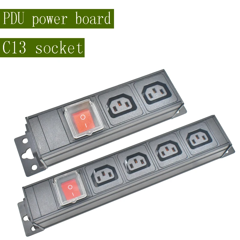 

Aluminum alloy shell PDU power board high-power C13 socket 1-10AC, with double break switch C14 port