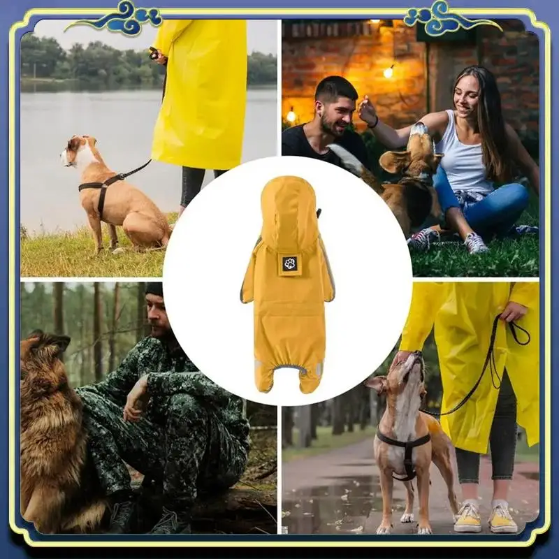 Latest Dog Rain Coat Waterproof Pet Rain Jacket Hooded Raincoats Lightweights Pet Rain Jacket Clothes 4 Legs Raincoats For Dogs - view 3