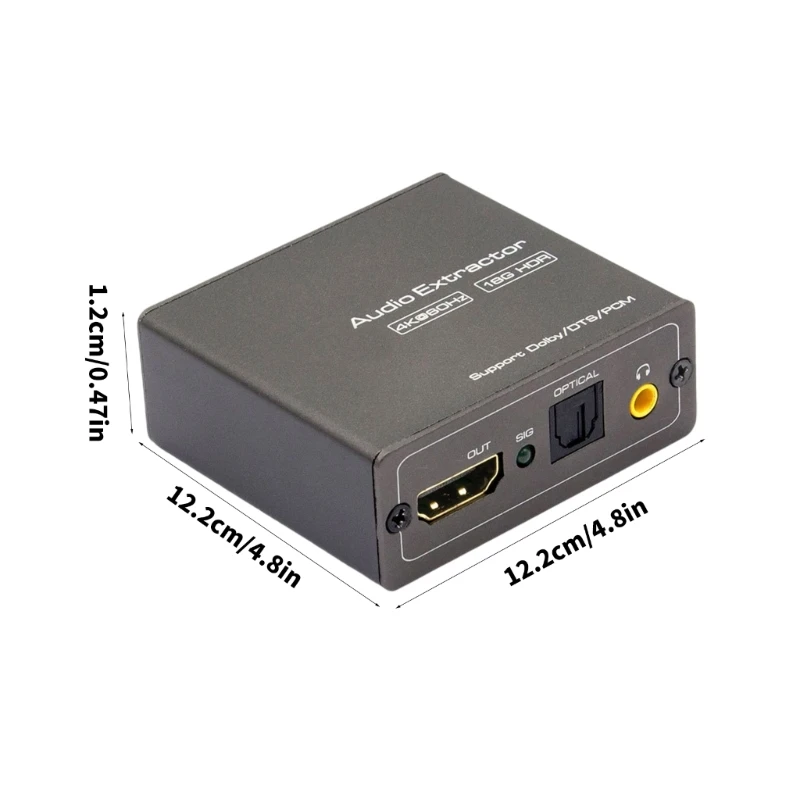 Divisor auditivo 4K60Hz compatível com HDTV com SPDIF e saída 3,5 mm