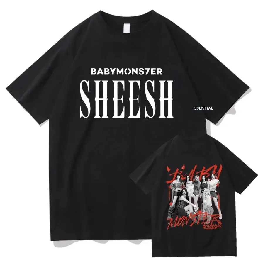 BABYMONSTER 2024 BABYMONS7ER Abum Sheesh T Shirts Cool Men/Women Clothes Harajuku Aesthetic Tshirt Unisex Streetwear Cotton Tops