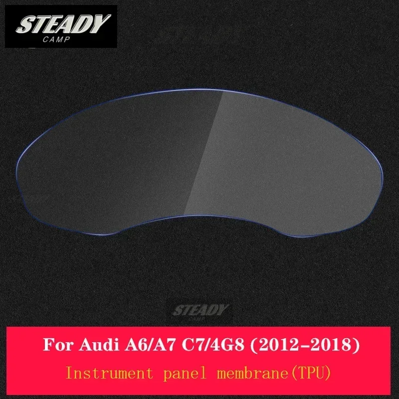 For Audi A6 A7 C7 2012-2017 2018 Car Interior Instrument Panel Membrane LCD Screen TPU Protective Decoration Anti-scratch Refit