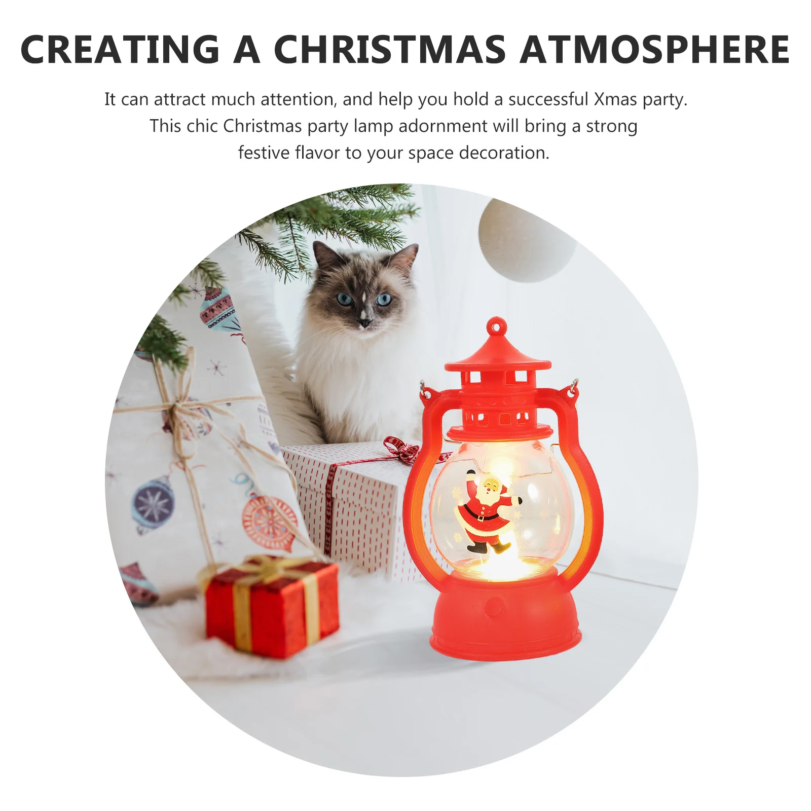 

2Pcs Small Night Light Decor Christmas LED Lantern for Party Decoration Portable Luminous Xmas Ornament Indoor Hanging Light