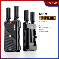 HDMI Wireless Extender Kit Video Transmitter Receiver for Live Church Home Gaming Cameras Supported with NP-F Series Batteries