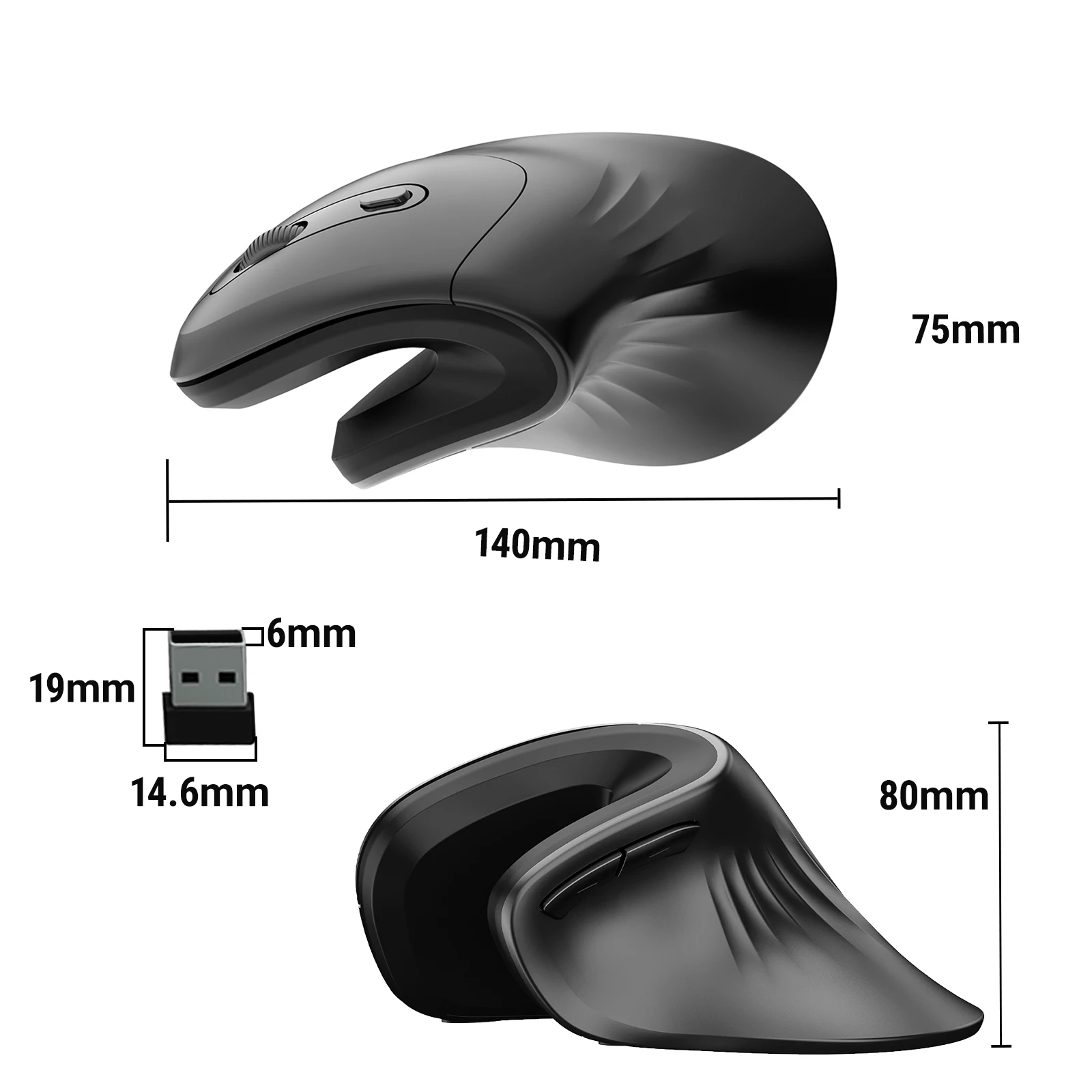 Vertical Wireless Mouse Rechargeable Gaming Ergonomic Mouse USB Optical Silent Wired Mice For Laptop PC Computer Office Home