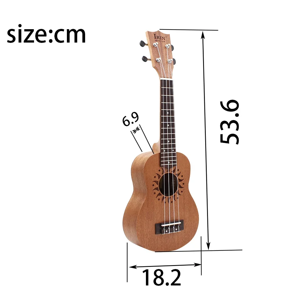 IRIN 21 Inch Ukulele 4 Strings Hawaiian Guitar Sapele Guitarra Sun Flower Ukulele With Bag Tuner Strings Capo Parts & Accessory