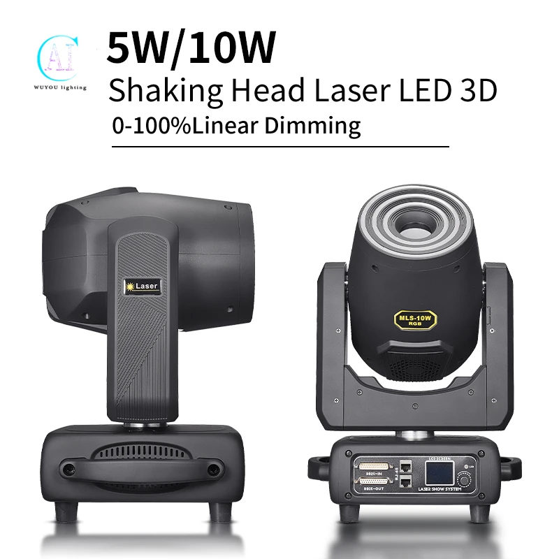 5w/10W Dmx laser moving head light + light strip RGB 3D aperture ring ring laser wedding DJ professional scanning stage lighting