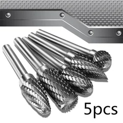 5pcs Double Groove Rotary File Carbide Rotary Files Set 0.2 X 0.4