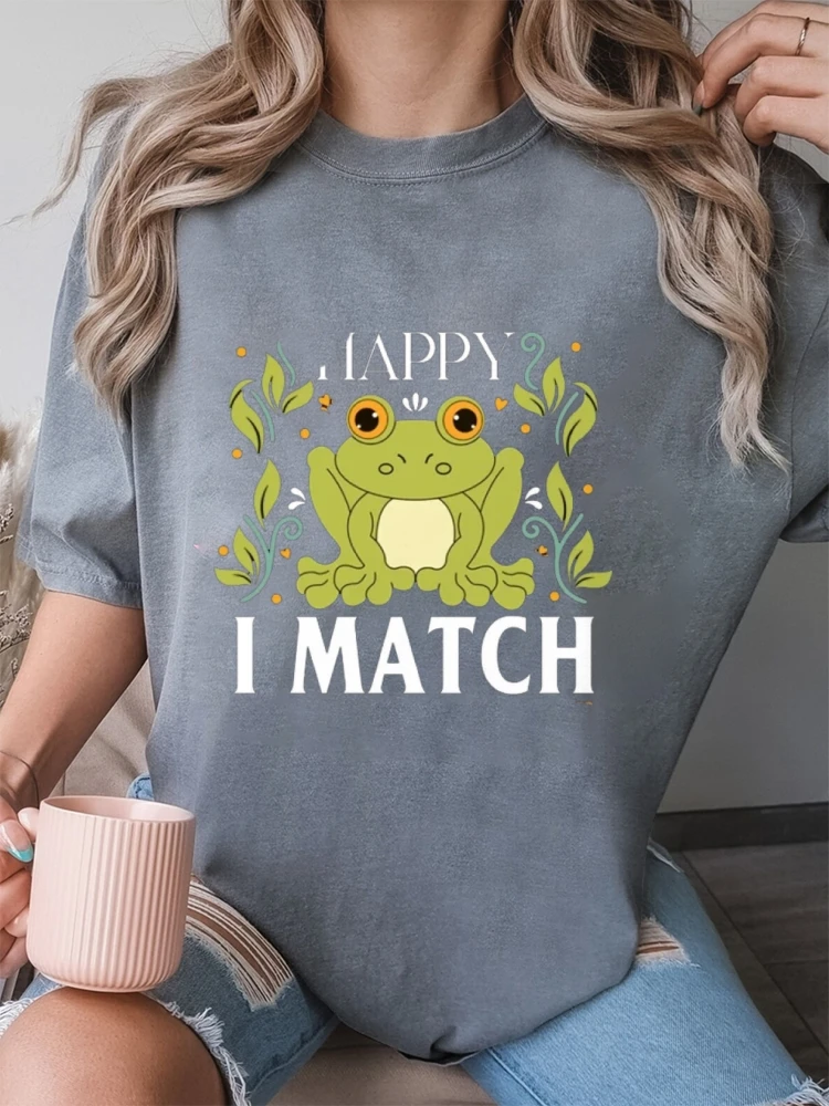 Y2K スタイルピュアコットンウォッシュ Tシャツ楽しいグラフィック Tシャツパターン夏服多用途ルーズ半袖