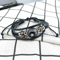 Luminous Couple Friendship Bracelet Sun and Moon Adjustable Romantic Black Braided Bracelets Creative Fashion Jewelry Gifts