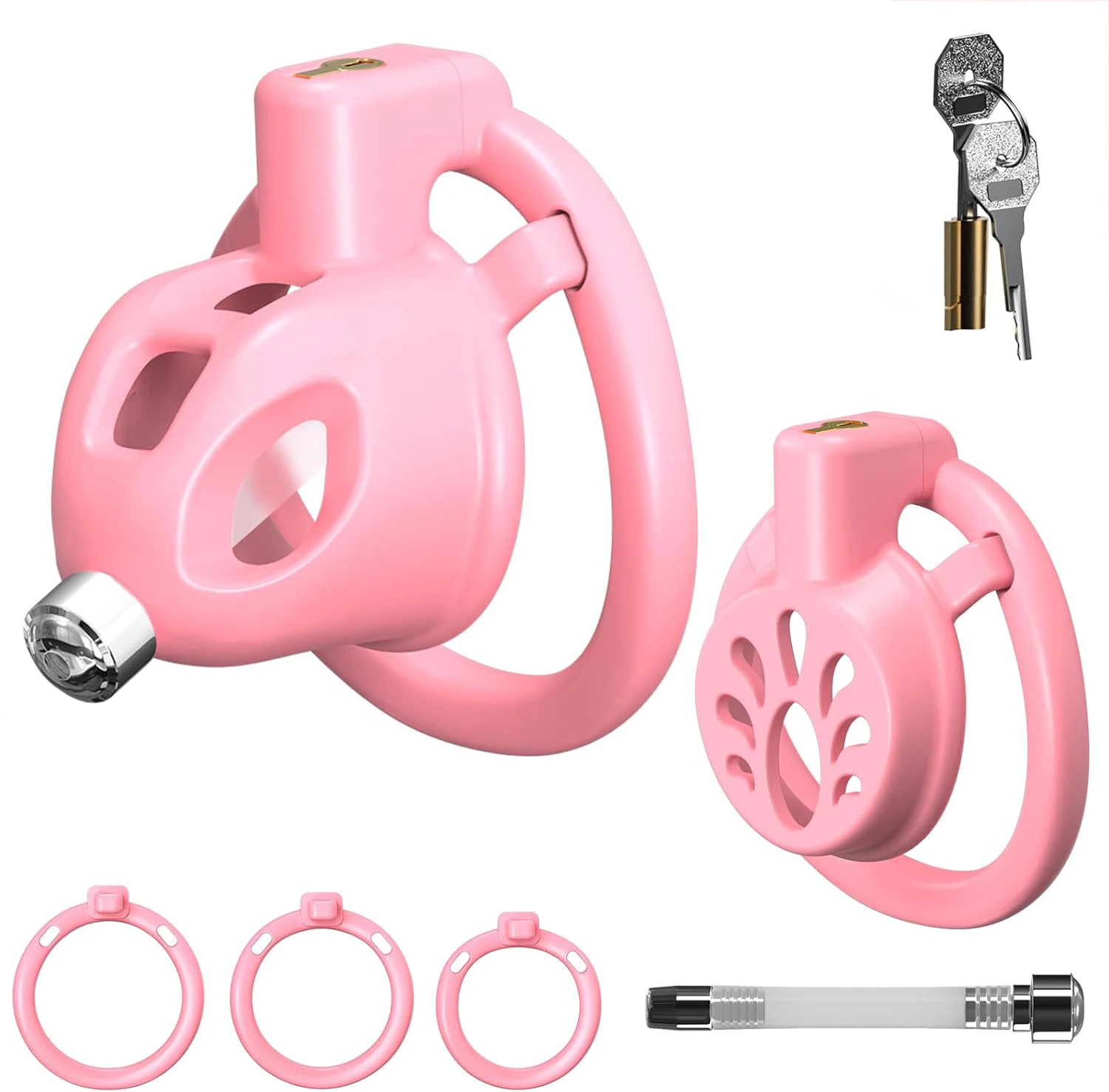 BDSM 2 Styles Chastity Lock Cock Cage With 3 Arc Ring Testicle Chastity Belt Bondage Lock for Penis Erection Control Sex Toys view 3