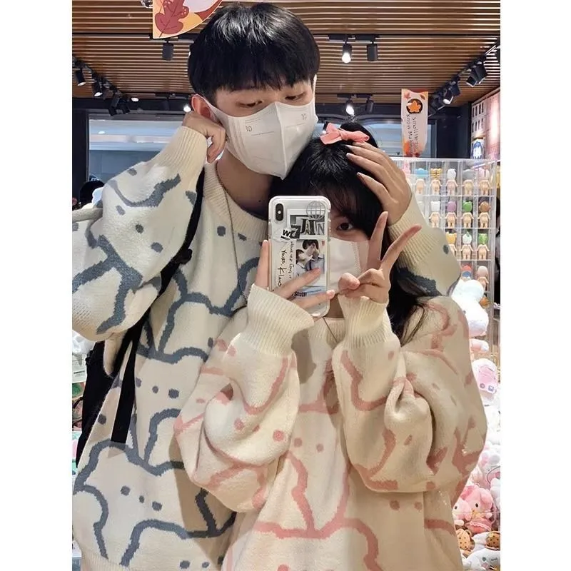 

plus Size Women's Lazy Sle Sweater Autumn Winter Design Unique Japanese Retro Couple Tops Heavy Du 300 Pou Fat MM