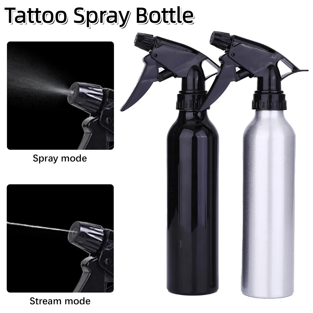 250mL Aluminum Tattoo Spray Bottle with Rotating Spout Spray and Stream Mode Refillable Bottle Water Sprayer Tool for Tattooing