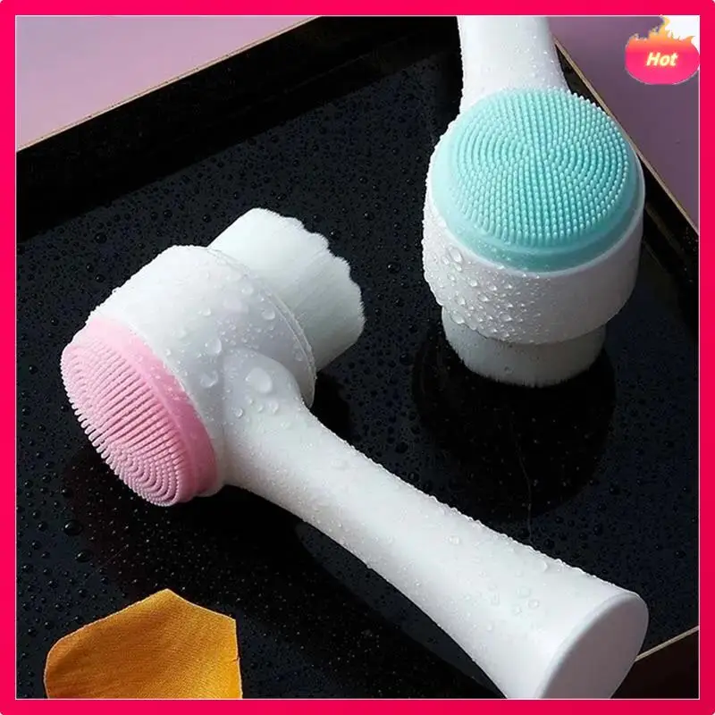 

AD-3D Двустороннее очищающее средство для лица, ручная массажная щетка для лица, двустороннее очищающее средство для лица с мягкой щетиной