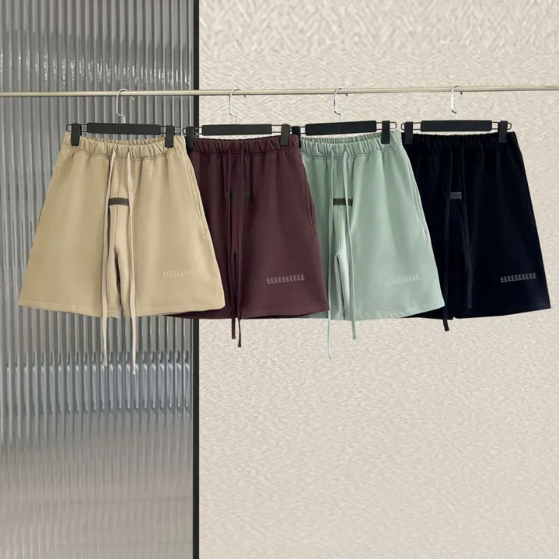 23SS Men's Casual Shorts Two Rows Silicone Letter Logo Shorts Designer Brand Couple High Street Loose Cotton Shorts