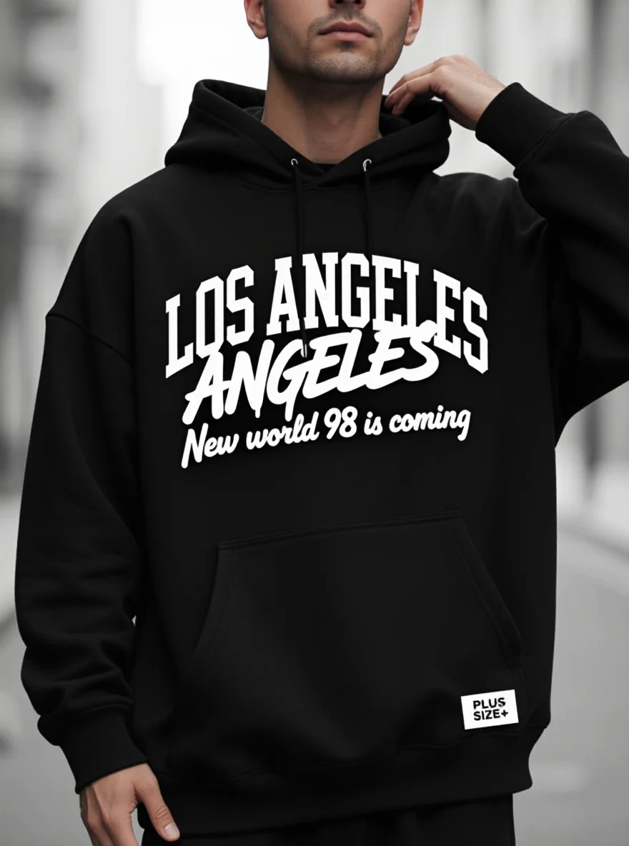 

Мужская толстовка Los Angeles 98, 95% хлопок, 5% спандекс, большая и высокая, 240 г, всесезонная, больших размеров