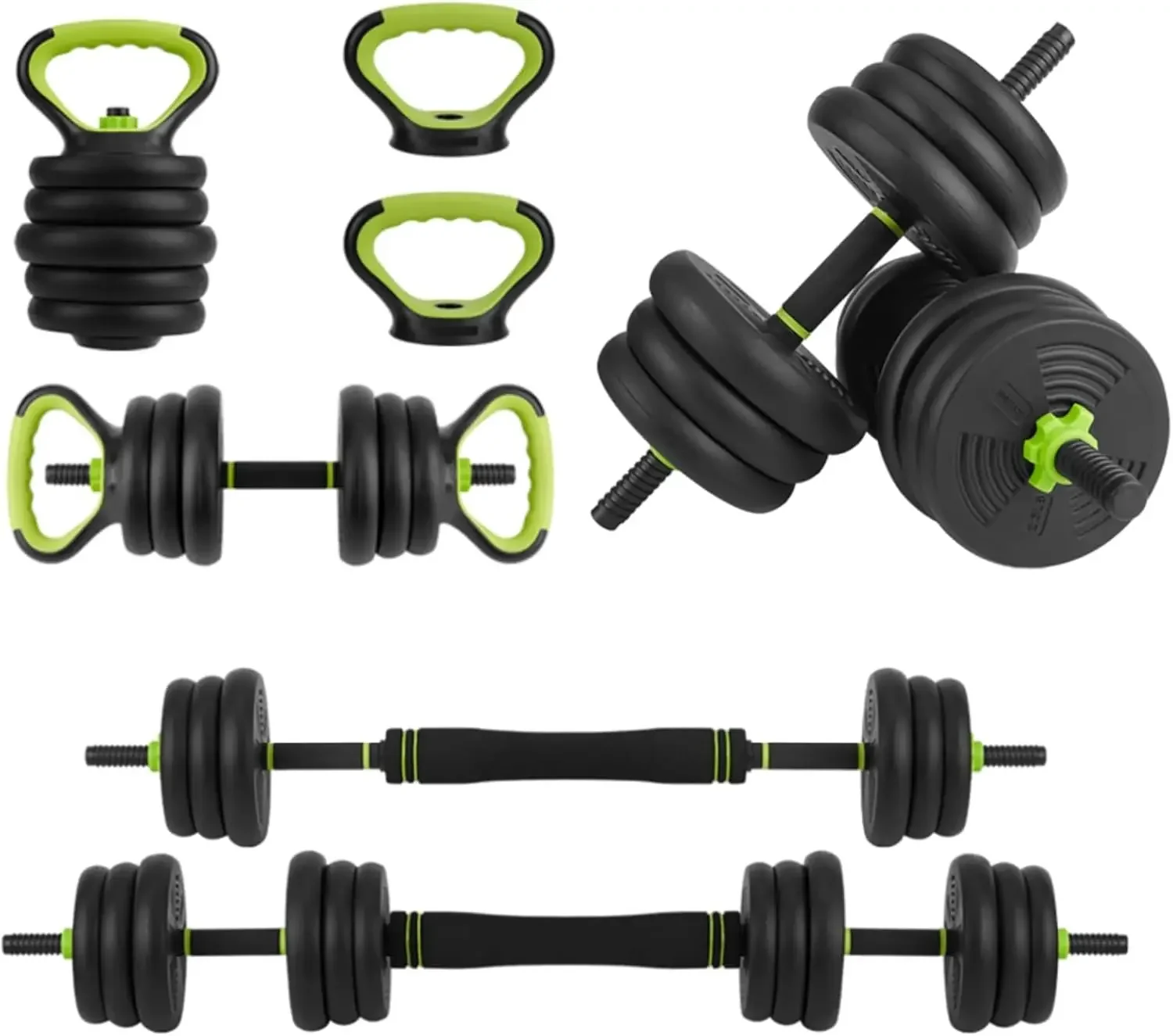 

Garvee Converts to Barbell & Push-Up Stand Adjustable Dumbbells Set, 30lb Workout Weights Dumbbells Set for Home Gym
