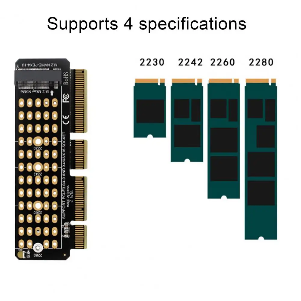 New PH41-1U NVME Adapter Card M.2 to PCIE4.0 Expansion Card High Speed M.2 M-KEY NVME Adapter Support 2230/2242/2260/2280