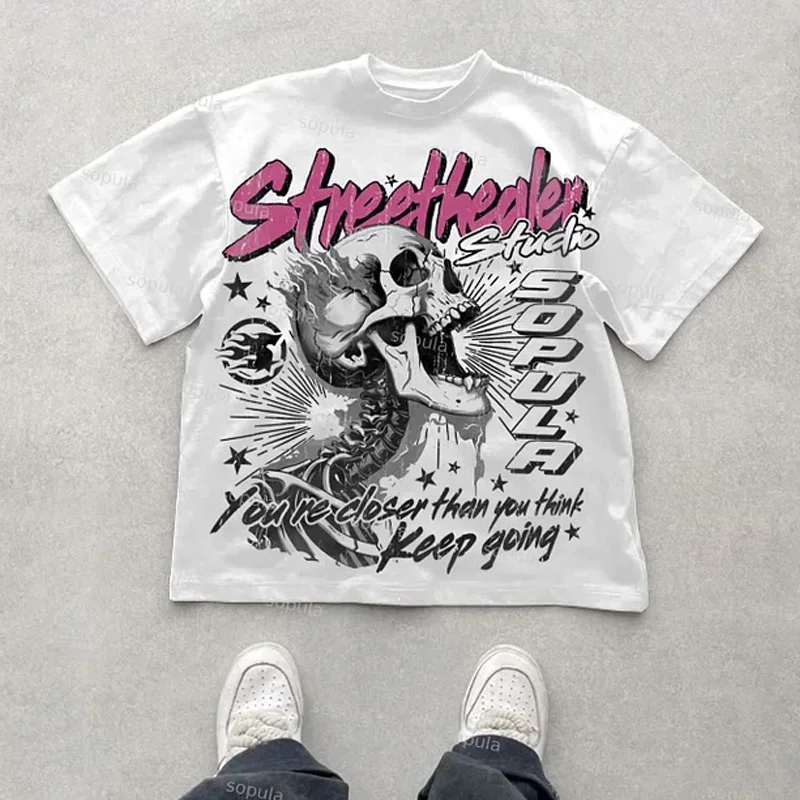 

Casual Short Sleeve God Loves The World Graphics Cotton T-Shirt Men Summer Y2K Vintage Oversize Tshirt Streetwear Women Top
