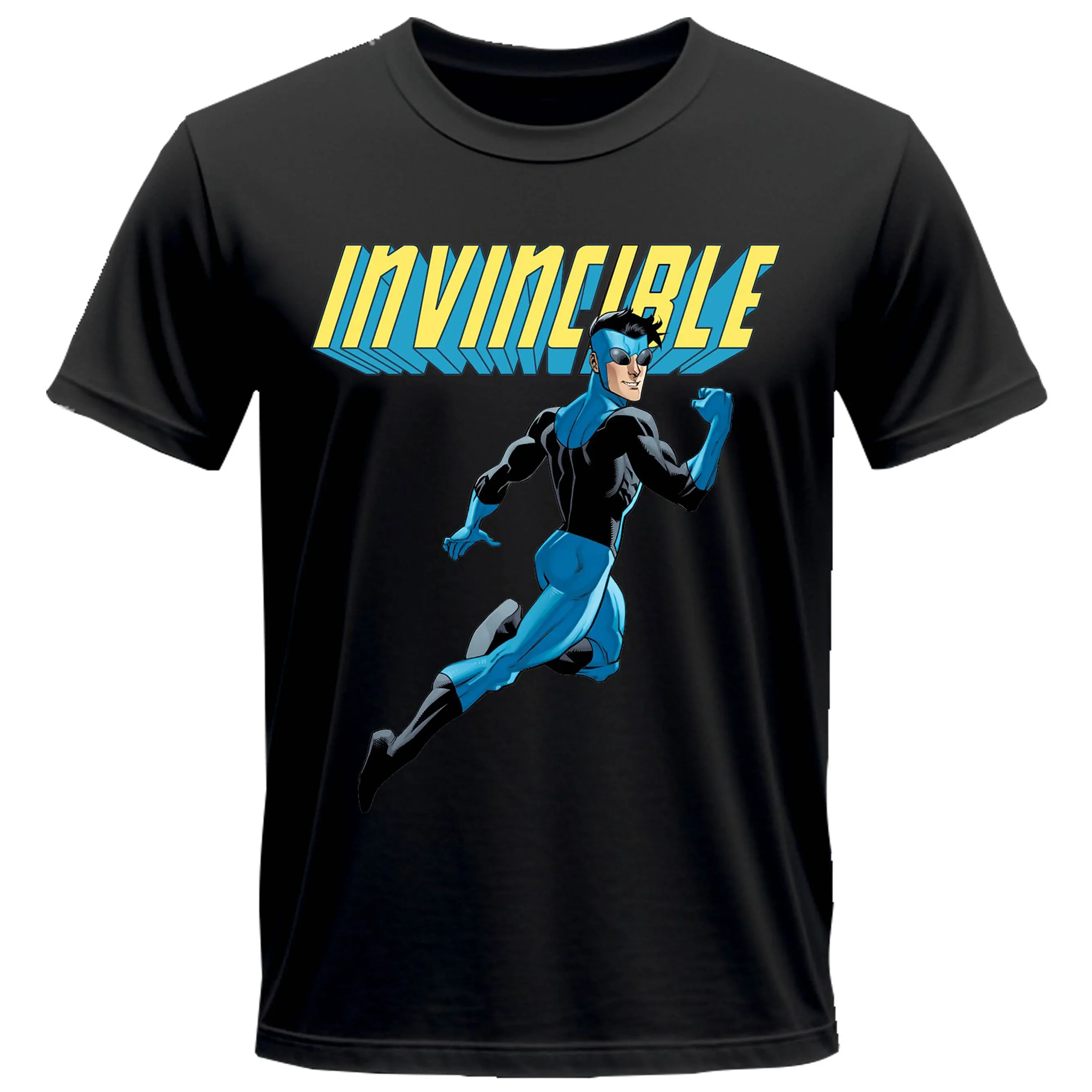 

Непобедимый подарок футболки Invincible для мужчин и женщин аниме футболка из 100% хлопка с круглым воротником и короткими рукавами всесезонные топы