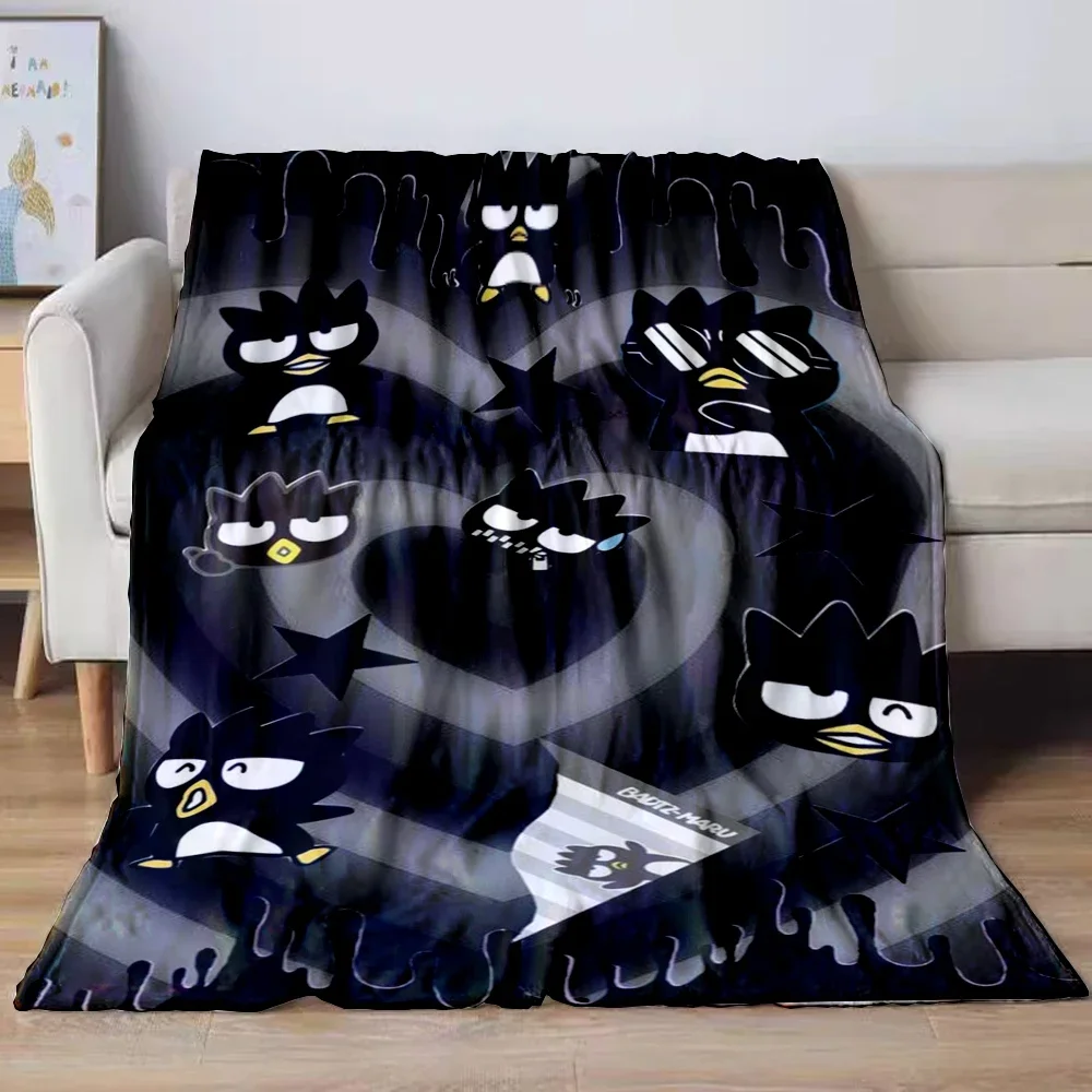 Sanrio Bad Badtz Maru Flannel Print Blanket Child Soft Quilt,Four Seasons Blanket For Sofa,Bed,Living Room,Travel Picnic Custom