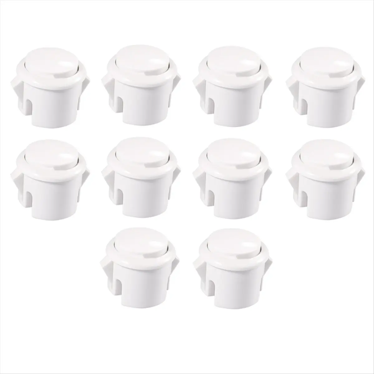 A64I 10 Pcs Buttons 30Mm Responsive Buttons for Gaming Enthusiasts White