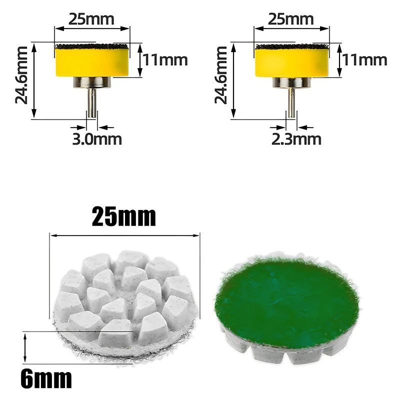 25 mm Mini-Diamant-Polierpads, Marmor, Granit, Edelstein, Schleifscheibe, feines Polieren, flexible Harz-Schleifscheibe, selbstklebend – Detail 2