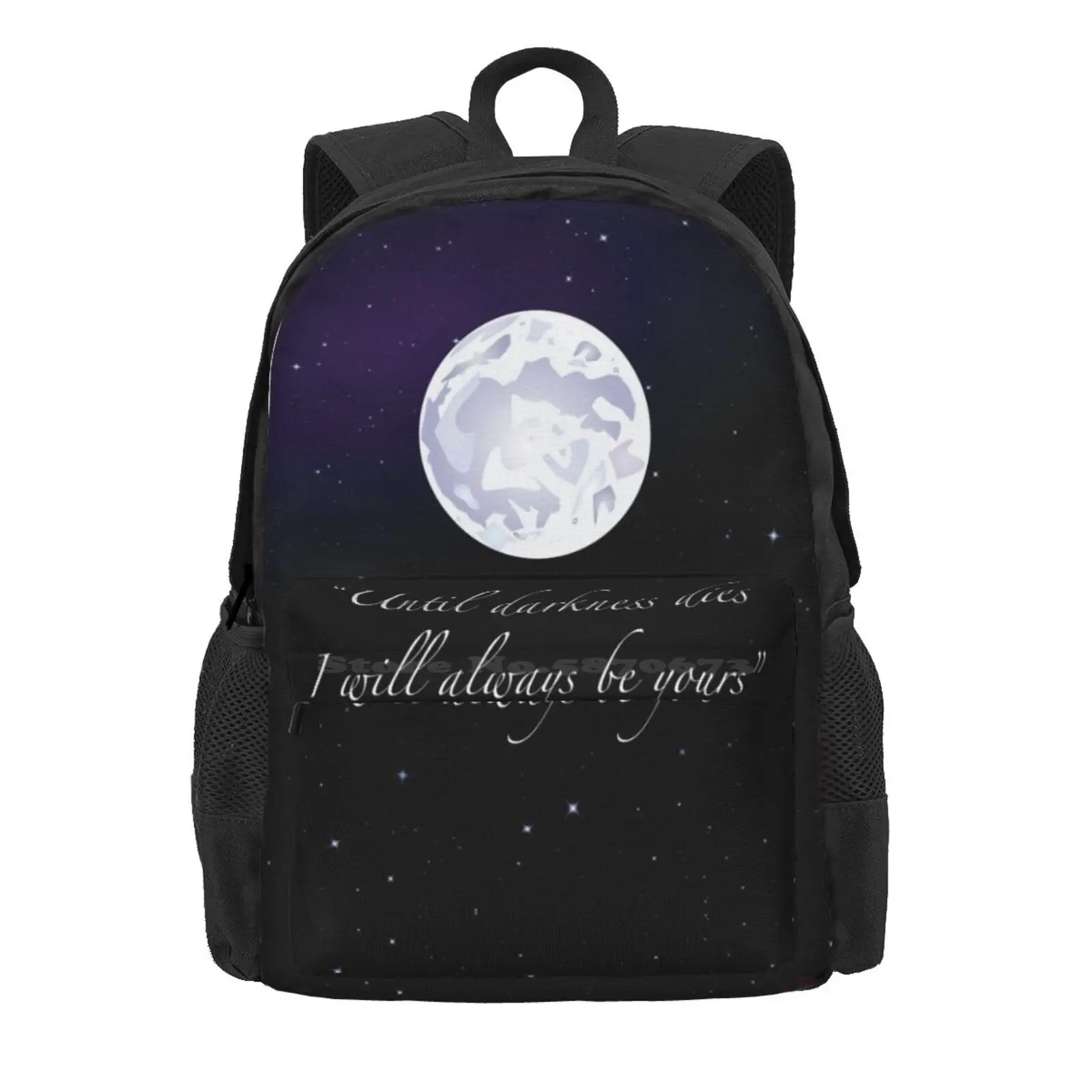 Bargainer Series Quote Hot Sale Schoolbag Backpack Fashion Bags Books Fairies Stars Book Quotes Night Sky Script Font Romance