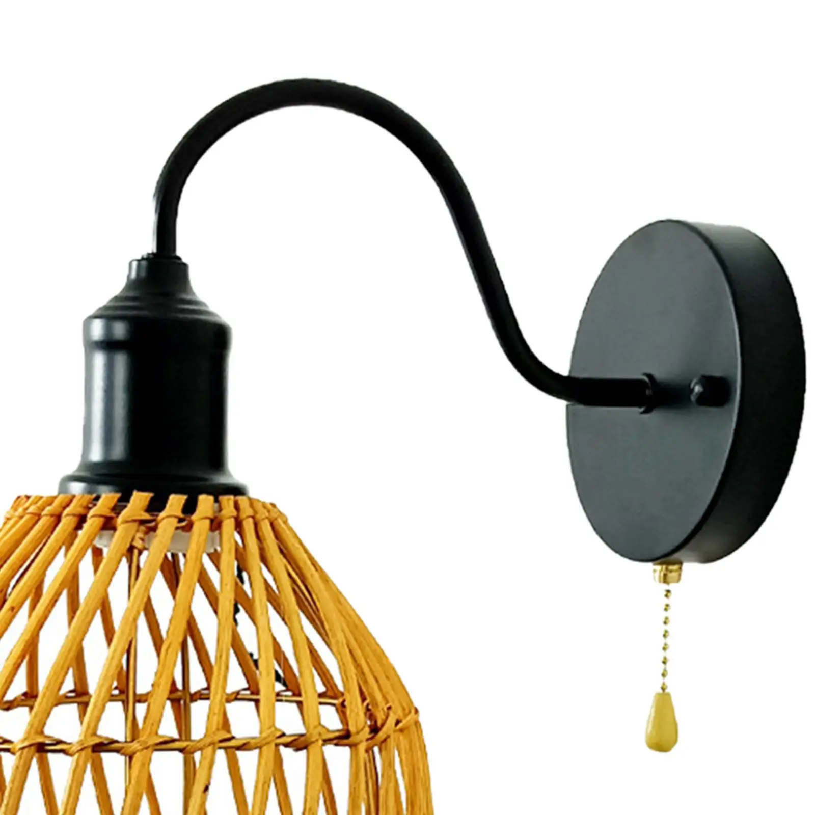 Wall Sconce Rattan Fixture Ornament for Hotel Corridor Not Included Bulb