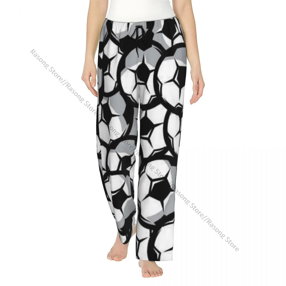 

Pajama Pants for Women Soccer Balls Pattern Sleep Bottoms Home Loungewear