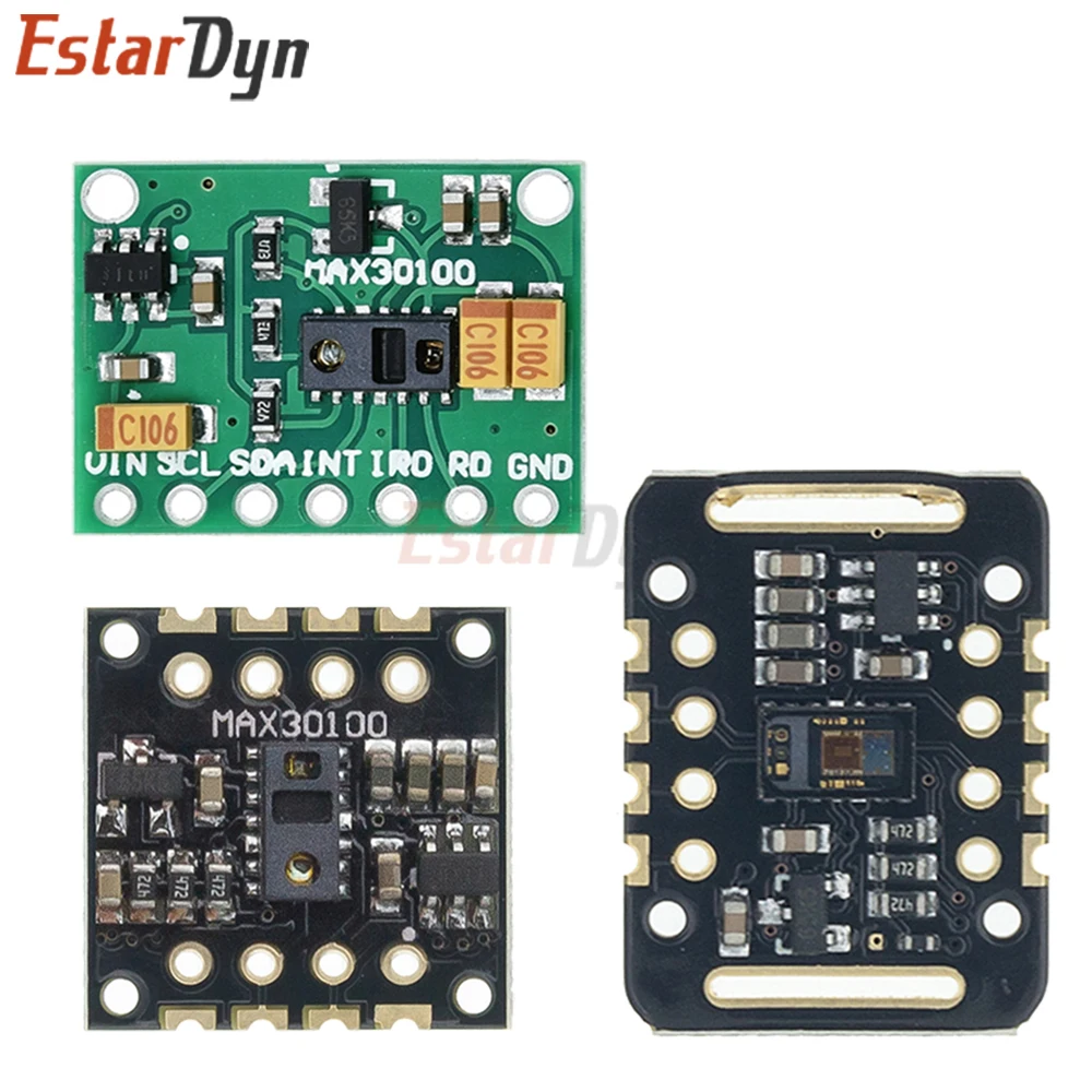Estardyn MAX30100/30102 Heart Rate SpO2 Pulse Oximeter Sensor Module I2C 3.3V/5V for Wearable Health Monitor