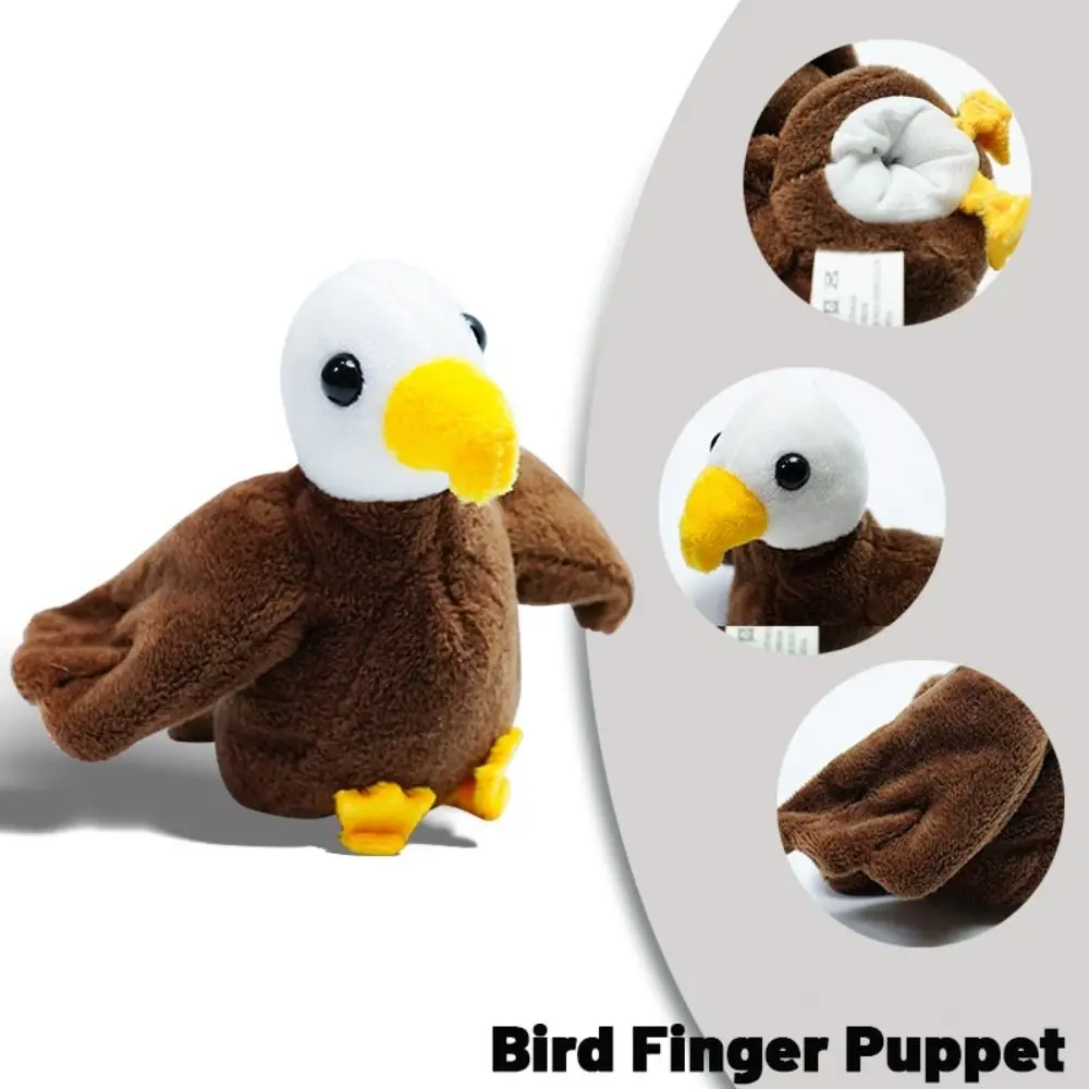 Marioneta de dedo de pájaro, búho y pavo real, muñeco de peluche, loro, muñeca de dedo Kawaii, Animal para contar historias, marioneta de mano para padres e hijos