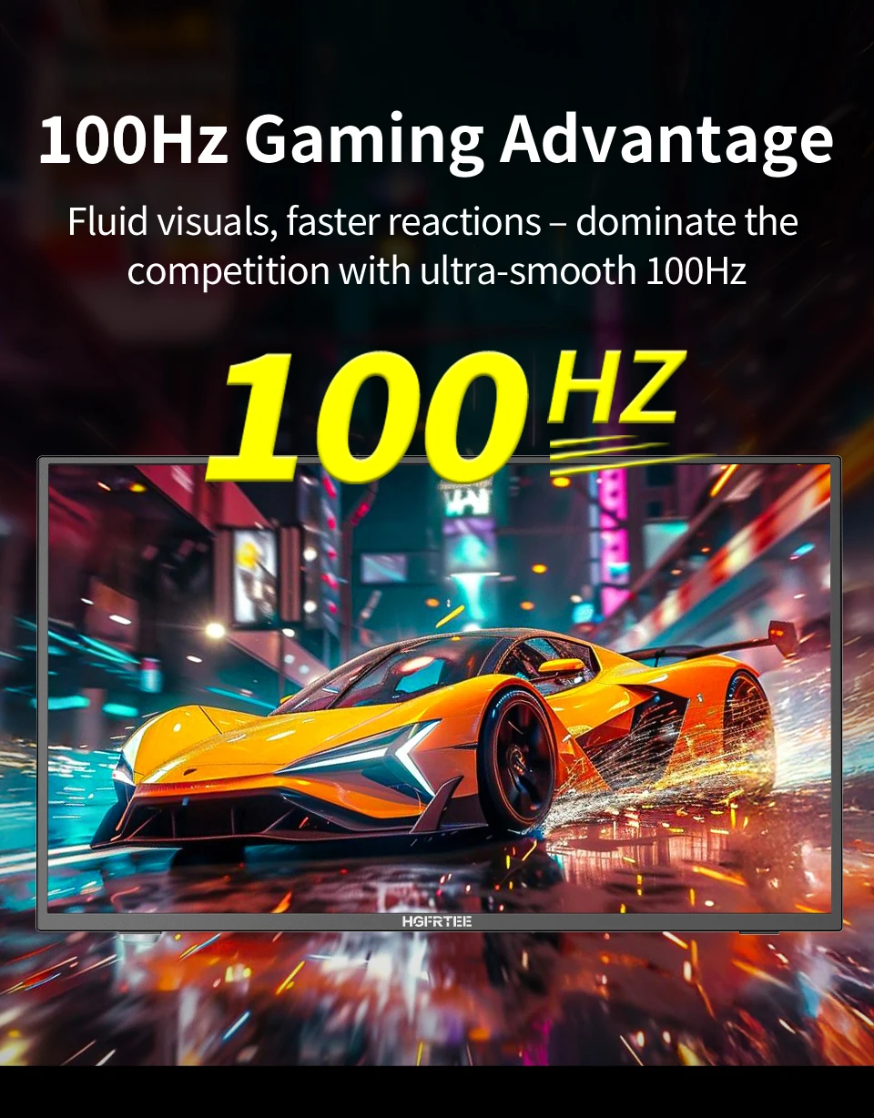 HGFRTEE Tragbarer Monitor 21,5 Zoll 100 Hz FHD Tragbarer Gaming-Monitor mit VESA-Loch USB C Mini HDMI Sekundenbildschirm für Unternehmen – Detail 4
