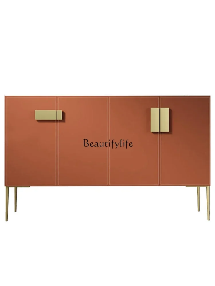 

FG26Saddle leather dining side cabinet Modern light luxury home storage shoe cabinet