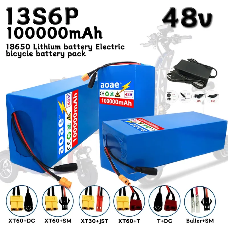 

48V 13S5P 18650 Lithium Battery Pack 100Ah Suitable for electric scooters, mountain bikes 250-1000W
